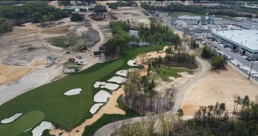 Aerial drone footage of Trout National - The Reserve, in Vineland